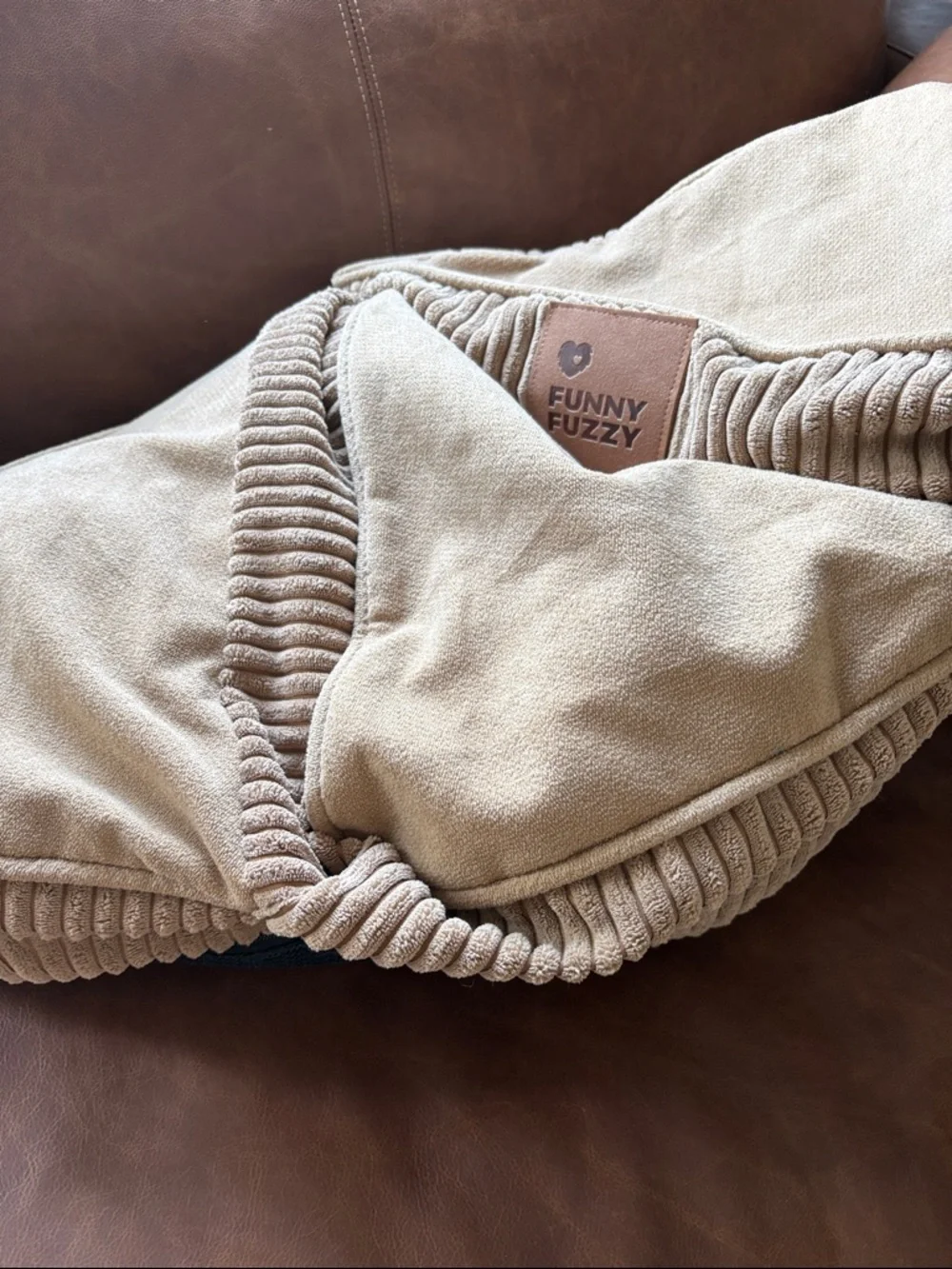 FUNNY FUZZY Pet Stair - Khaki 3-Step Corduroy Plush COVER ONLY